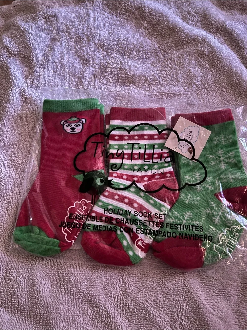 Avon Tiny Tilia Kids Holiday Socks - Red & Green